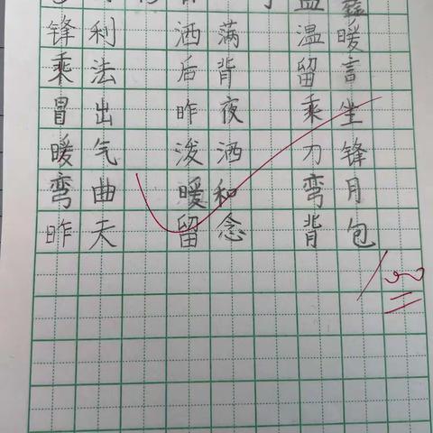 3月13日听写 书写优秀展播