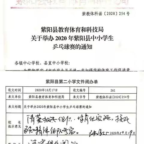 紫阳县第二小学参加《2020年紫阳县中小学生乒乓球比赛》