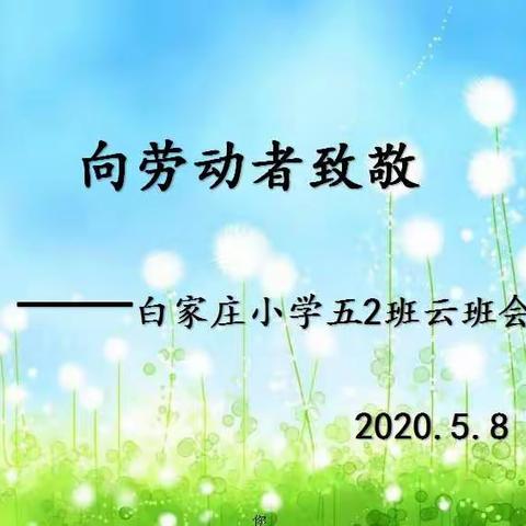 《向劳动者致敬》--白家庄小学五年级2班云班会