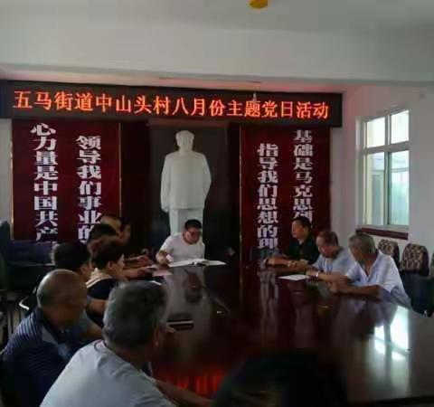 党员先行先做助力“两城同创”暨中山头村八月份主题党日活动