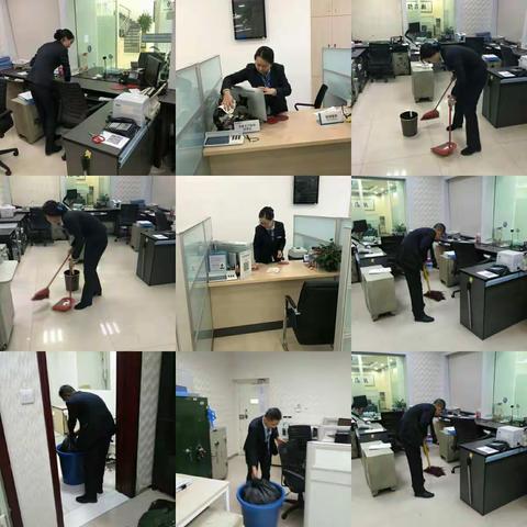 龙城支行服务演练及美化环境