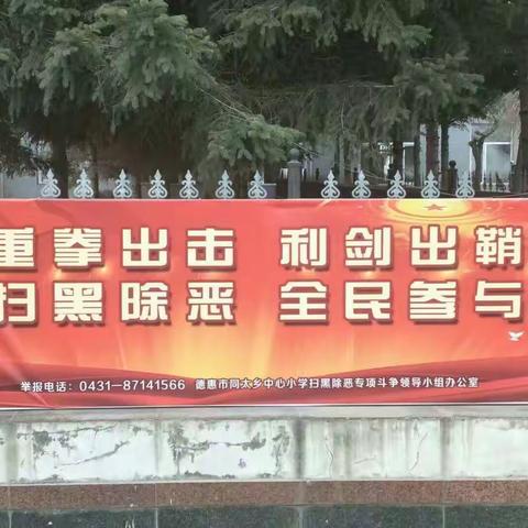 德惠市同太乡中心小学“扫黑除恶校园行”主题活动