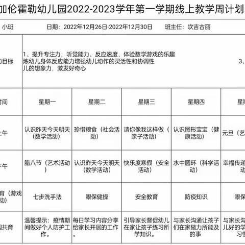 “疫”样时光📷·“童”样精彩🌈喀拉苏乡加伦霍勒幼儿园小班线上活动