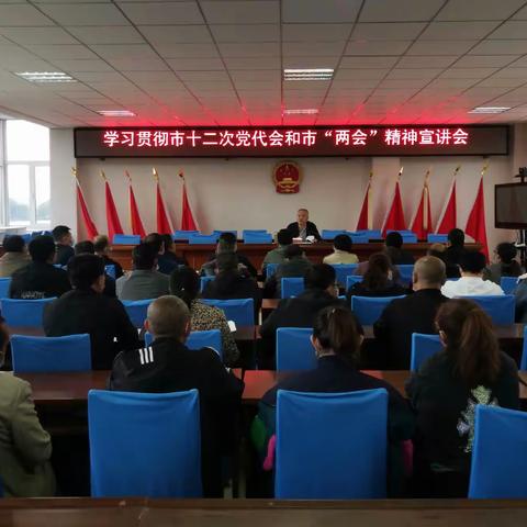 区长唐殿福到庞家堡镇宣讲市十二次党代会和市“两会”精神并调研工作