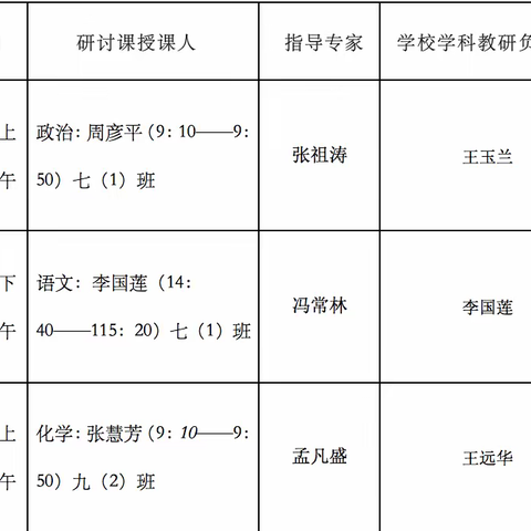 军山中学接受专家进校园磨课活动简讯