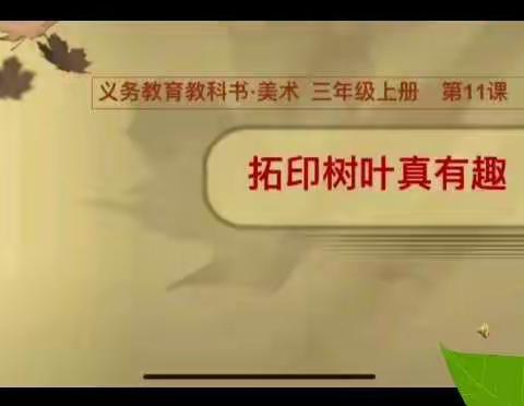 大荔县第二实验小学“疫时保学”三年级美术线上教学《拓印树叶真有趣》