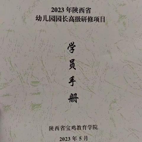 2023年陕西省幼儿园园长高级研修项目