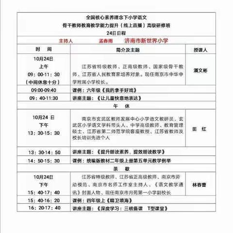 “全国核心素养理念下小学语文骨干教师教育教学能力提升（线上直播）高级研修”有感