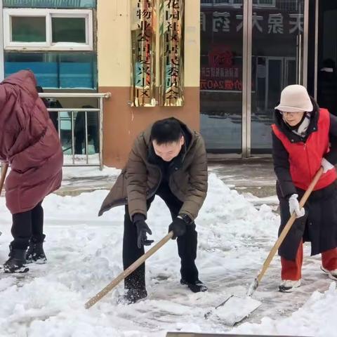 【网格员在行动】网格员，书记两委，齐心协力除冰扫雪保畅通