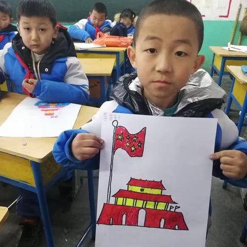 一四班今日美术社团“爱国篇”作品呈现