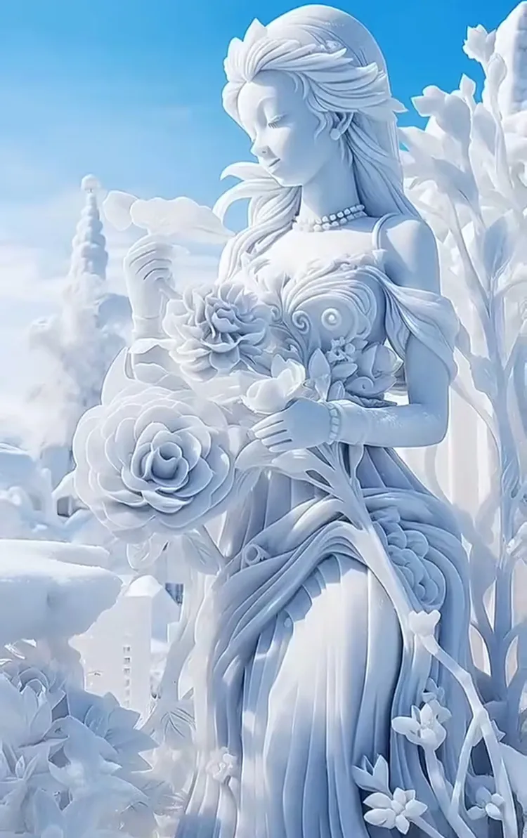 冰雕与冰花