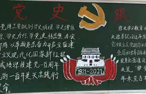 中共常宁市明珠学校党支部开展“迎接建党100周年”黑板报比赛