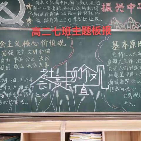 学雷锋精神，创文明校园——南阳市油田第一中学北校区高二年级部主题黑板报展示