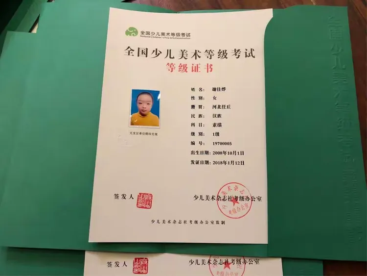 太阳绘画创想馆美术班考级通过学员