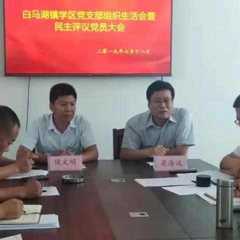 白马湖镇学区党支部召开组织生活会暨民主评议党员大会