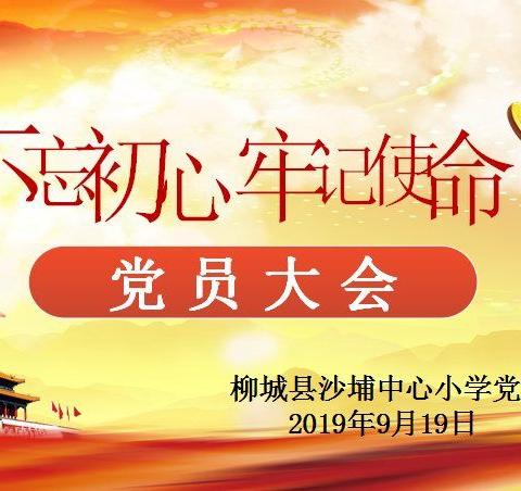 不忘初心、牢记使命——沙埔中心小学党支部召开党员大会暨主题党日活动