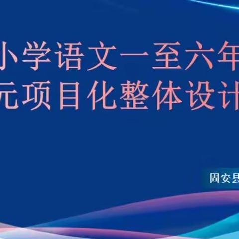 项目化学习，且行且思且成长—固安县项目化整体设计汇报