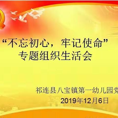 八宝镇第一幼儿园党支部召开“不忘初心、牢记使命”专题组织生活会