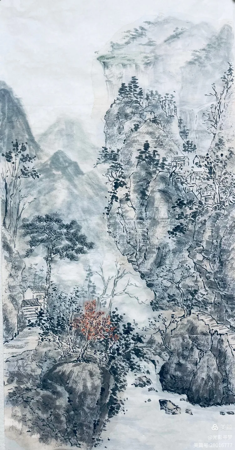 图片[19]-绘墨韵山水 迎灵蛇新春一一2024孙洪山水画练习回顾-华闻时空