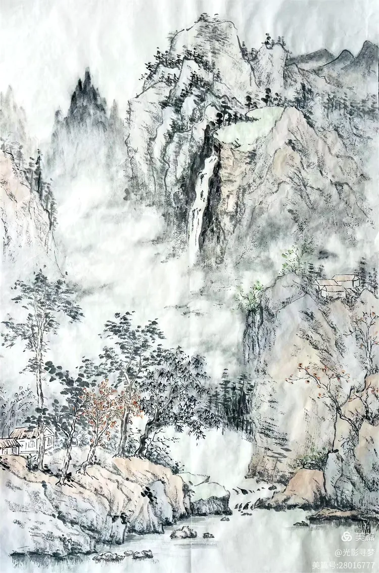 图片[21]-绘墨韵山水 迎灵蛇新春一一2024孙洪山水画练习回顾-华闻时空