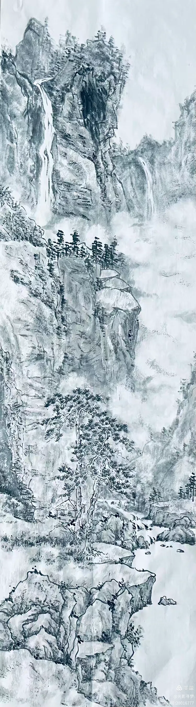图片[17]-绘墨韵山水 迎灵蛇新春一一2024孙洪山水画练习回顾-华闻时空
