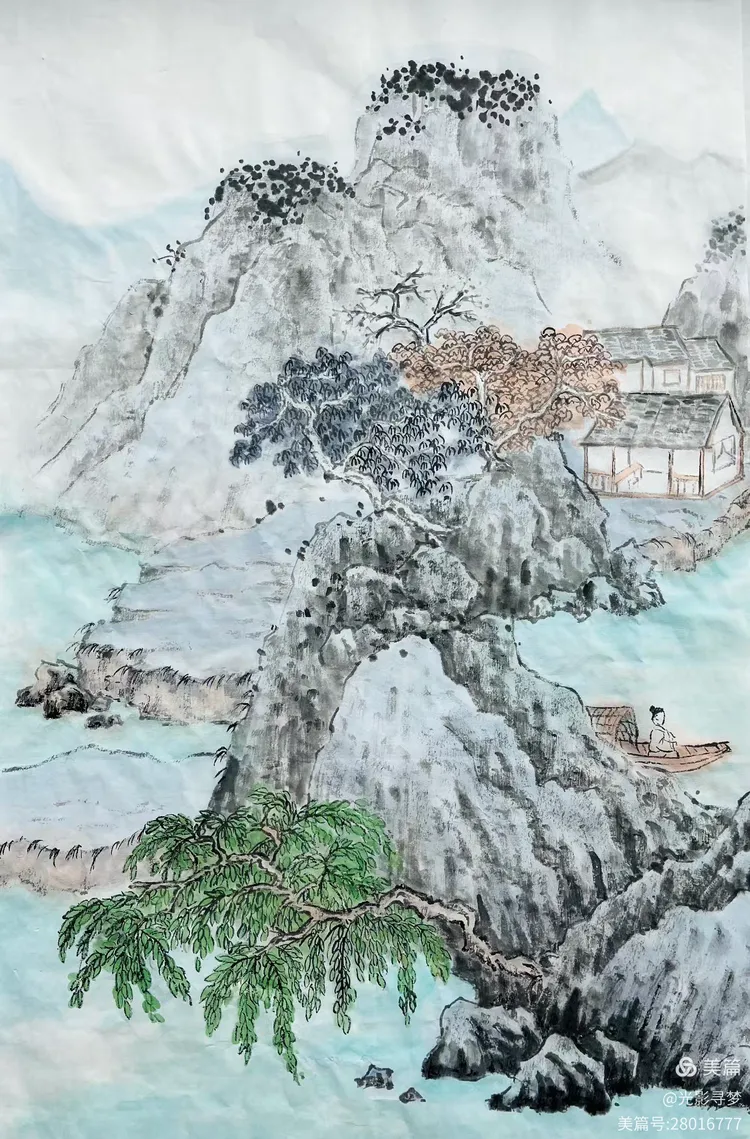 图片[14]-绘墨韵山水 迎灵蛇新春一一2024孙洪山水画练习回顾-华闻时空