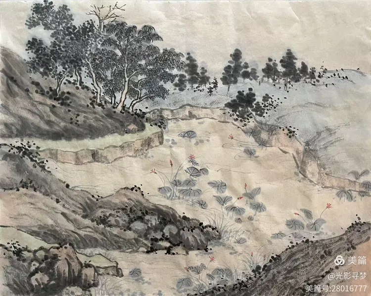 图片[3]-绘墨韵山水 迎灵蛇新春一一2024孙洪山水画练习回顾-华闻时空