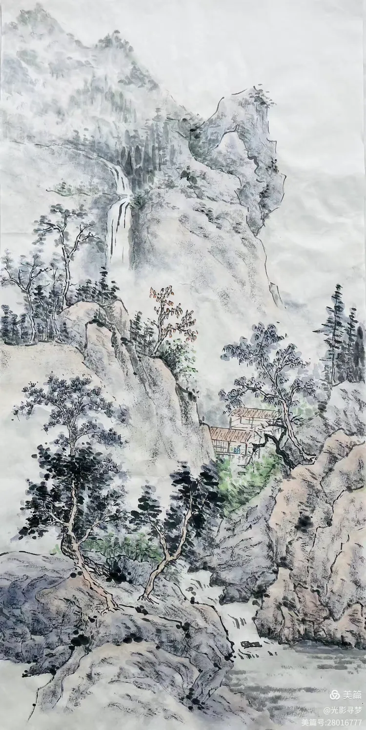 图片[15]-绘墨韵山水 迎灵蛇新春一一2024孙洪山水画练习回顾-华闻时空