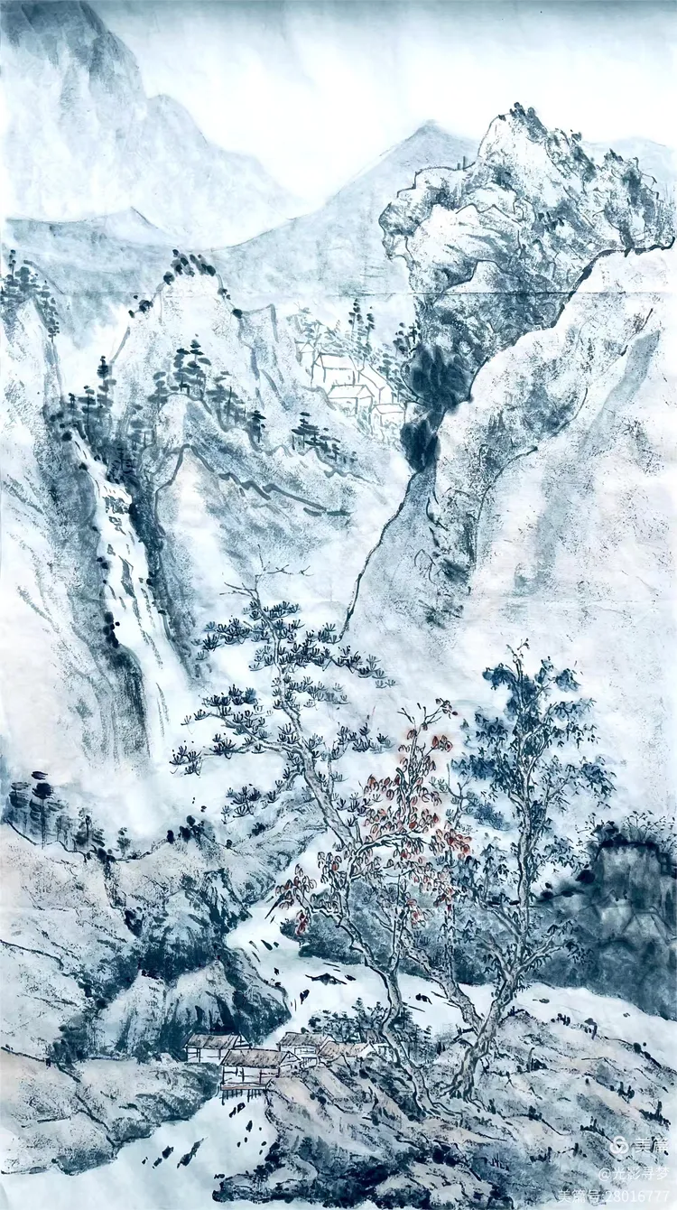 图片[4]-绘墨韵山水 迎灵蛇新春一一2024孙洪山水画练习回顾-华闻时空