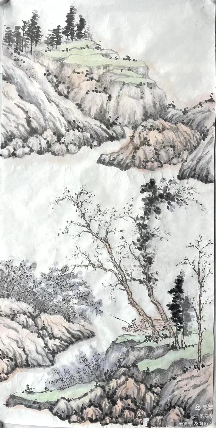 图片[6]-绘墨韵山水 迎灵蛇新春一一2024孙洪山水画练习回顾-华闻时空