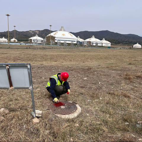 大青山所敕勒川草原原水管线闸井喷字