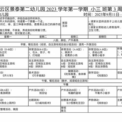 景泰第二幼儿园小三班第三周加油站