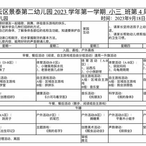 景泰第二幼儿园小三班一周加油站