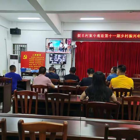 挺丰村乡村振兴工作队和村“两委”干部集中观看第十一期《乡村振兴电视夜校》