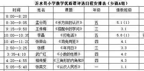 以评促教，以教促学——沂水县小学数学优质课评选（乡镇组）