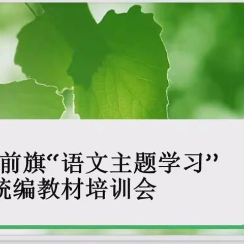 陌上花开日，力学笃行时——乌拉特前旗第一小学分校二年级组统编教材线上培训活动纪实