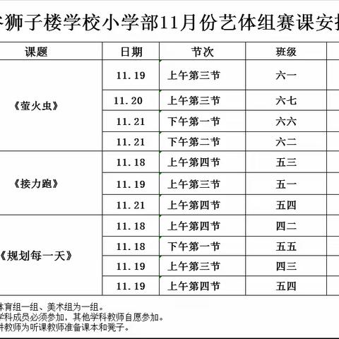 团队磨课共成长，赛课比武展风采—阳谷狮子楼学校艺体组教师赛课活动