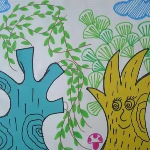 胜坨镇实验小学七彩美术第二十二期《点和线》