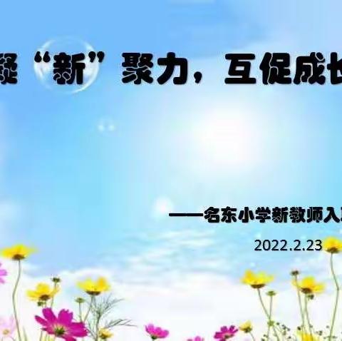 凝"新"聚力,互促成长——城东镇名东小学新教师入职座谈会