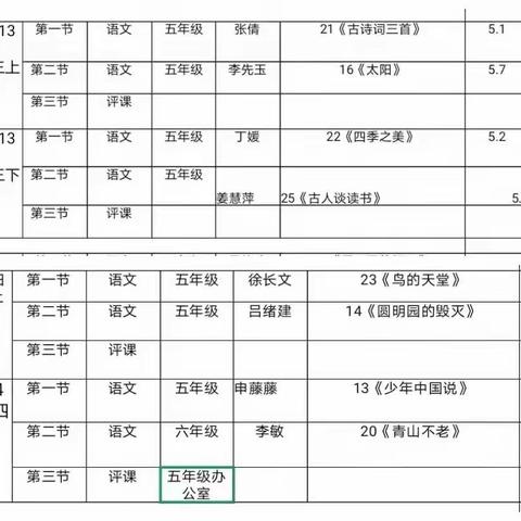 秋风送爽梦启航，听课评课共成长—梁山县第一实验小学教育集团（三实小校区）五年级语文教研组达标课活动纪实