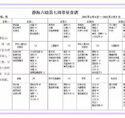 健康营养美食  六幼是我温暖的家