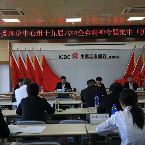 文山分行党委理论学习中心组第十九届六中全会专题集中（扩大）学习研讨