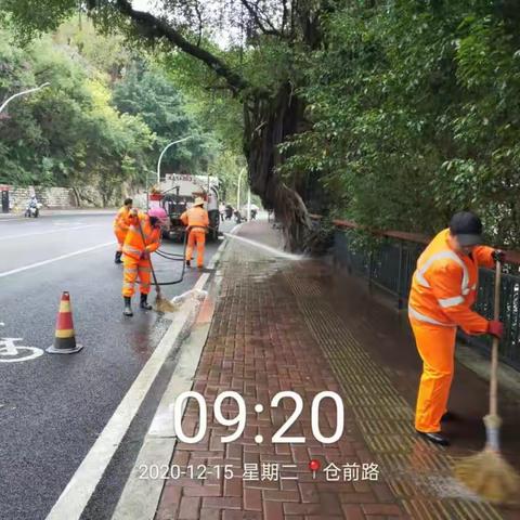 做好马拉松赛前保障，仓山区道路清扫保洁进行中