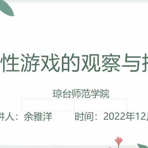 创造性游戏的观察与指导