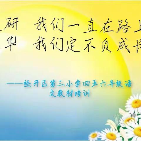 教研，我们一直在路上；韶华，我们定不负成长——经开区第三小学四五六年级语文教材培训活动