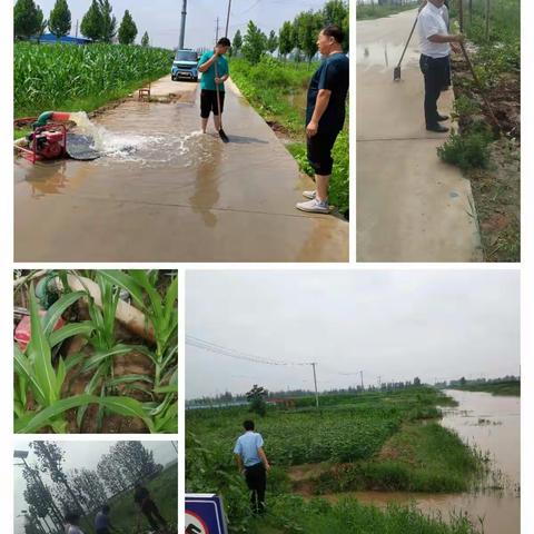 暴雨之中护平安    防汛排涝三春党员干部在行动