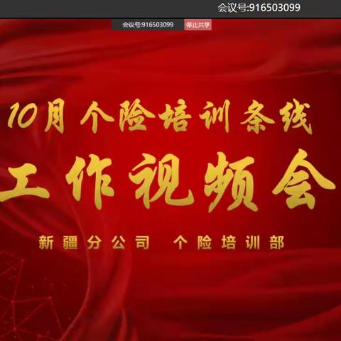 10月个险培训条线工作视频会