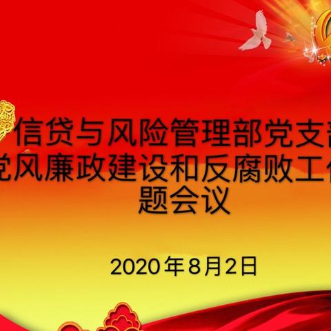 信贷与风险管理部党支部召开党员视频会议