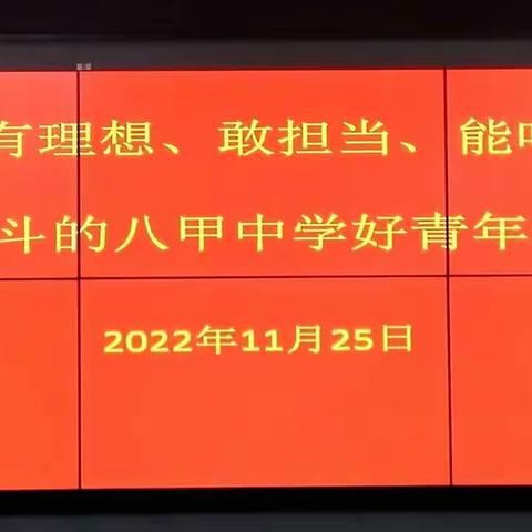 争做有理想、敢担当、能吃苦、肯奋斗的八甲中学好青年教师