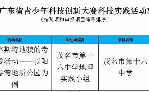 我校地理实践小组斩获省青少年科技创新大赛科技实践活动类三等奖